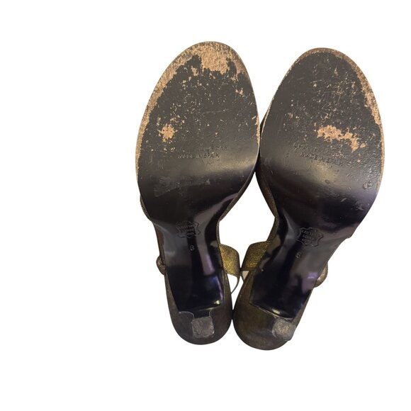 Charles Jourdan Women's Slingback Iridescent Bronze Open Toe Stiletto Heels 8 - Picture 5 of 7